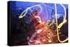 Light Trails, Traffic, Abstract, Dynamic, Rush-Hour Traffic-Axel Schmies-Stretched Canvas