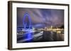 Light Trails Up the Thames-null-Framed Art Print