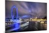 Light Trails Up the Thames-null-Mounted Art Print