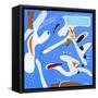 Light ultramarine blue emotion-Hyunah Kim-Framed Stretched Canvas