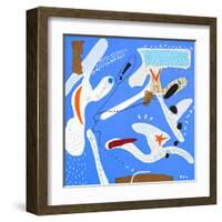 Light ultramarine blue emotion-Hyunah Kim-Framed Art Print