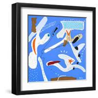 Light ultramarine blue emotion-Hyunah Kim-Framed Art Print