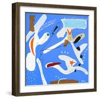 Light ultramarine blue emotion-Hyunah Kim-Framed Art Print