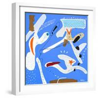 Light ultramarine blue emotion-Hyunah Kim-Framed Art Print