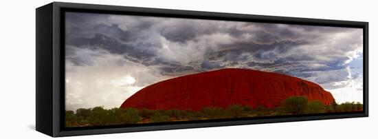 Light with Rain Storm, Uluru-Kata Tjuta Nat'l Park, UNESCO World Heritage Site, Australia-Giles Bracher-Framed Stretched Canvas