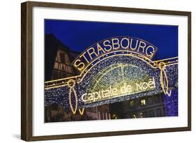 Lighted Sign at Strasbourg Christmas Market-Jon Hicks-Framed Photographic Print