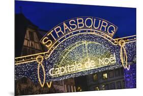 Lighted Sign at Strasbourg Christmas Market-Jon Hicks-Mounted Photographic Print