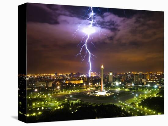 Lightening striking near Merdeka Square-Fadil-Stretched Canvas