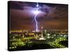 Lightening striking near Merdeka Square-Fadil-Stretched Canvas