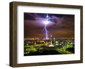 Lightening striking near Merdeka Square-Fadil-Framed Photographic Print