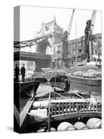 Lighters Approaching the General Steam Navigation Company's Wharf by Tower Bridge, London, C1905-null-Stretched Canvas