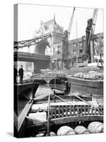 Lighters Approaching the General Steam Navigation Company's Wharf by Tower Bridge, London, C1905-null-Stretched Canvas