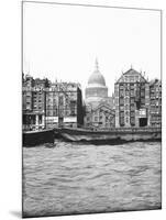Lighters Passing St Paul's Wharf with St Paul's Cathedral in the Background, London, C1905-null-Mounted Photographic Print