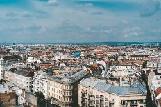 Aerial View of Rooftops and Buildings in Budapest, Hungary-LightField Studios-Framed Stretched Canvas