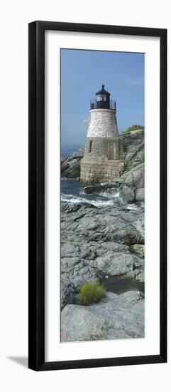 Lighthouse Along the Sea, Castle Hill Lighthouse, Narraganset Bay, Newport, Rhode Island, USA-null-Framed Photographic Print