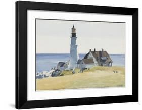 Lighthouse and Buildings, Portland Head, 1927-Edward Hopper-Framed Art Print