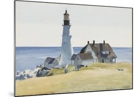 Lighthouse and Buildings, Portland Head, 1927-Edward Hopper-Mounted Art Print