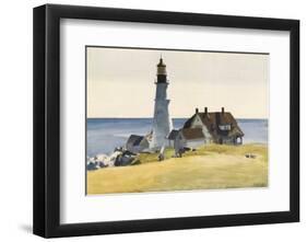 Lighthouse and Buildings, Portland Head, Cape Elizabeth, Maine, c.1927-Edward Hopper-Framed Art Print