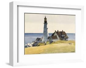 Lighthouse and Buildings, Portland Head, Cape Elizabeth, Maine, c.1927-Edward Hopper-Framed Art Print