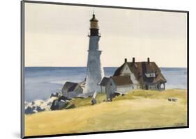 Lighthouse and Buildings, Portland Head, Cape Elizabeth, Maine, c.1927-Edward Hopper-Mounted Art Print