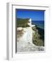 Lighthouse and Chalk Cliffs of Beachy Head Near Eastbourne from the South Downs Way, East Sussex-David Hughes-Framed Photographic Print