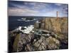 Lighthouse and Cliffs at Butt of Lewis, Isle of Lewis, Outer Hebrides, Scotland, United Kingdom-Lee Frost-Mounted Photographic Print