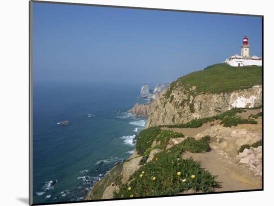 Lighthouse and Coast at Cabo Da Roca, the Most Westerly Point of Continental Europe, Portugal-Pate Jenny-Mounted Photographic Print