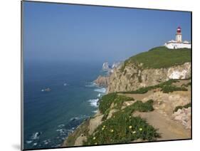 Lighthouse and Coast at Cabo Da Roca, the Most Westerly Point of Continental Europe, Portugal-Pate Jenny-Mounted Photographic Print