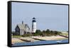 Lighthouse and Home at Cape Cod-Hofmeester-Framed Stretched Canvas