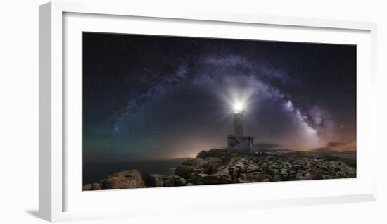 Lighthouse and Milky Way-Carlos F. Turienzo-Framed Photographic Print