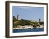 Lighthouse and Old Ruined Lighthouse, Fiskardo, Kefalonia (Cephalonia), Greek Islands, Greece-Robert Harding-Framed Photographic Print