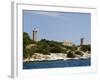 Lighthouse and Old Ruined Lighthouse, Fiskardo, Kefalonia (Cephalonia), Greek Islands, Greece-Robert Harding-Framed Photographic Print