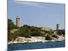 Lighthouse and Old Ruined Lighthouse, Fiskardo, Kefalonia (Cephalonia), Greek Islands, Greece-Robert Harding-Mounted Photographic Print