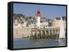 Lighthouse and Pier, Trouville, Basse Normandie (Normandy), France-Guy Thouvenin-Framed Stretched Canvas