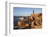 Lighthouse and Pink Rocks at Sunset, Cote De Granit Rose-Stuart Black-Framed Photographic Print