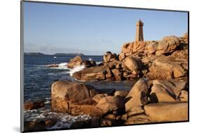 Lighthouse and Pink Rocks at Sunset, Cote De Granit Rose-Stuart Black-Mounted Photographic Print