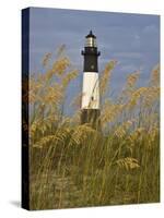 Lighthouse and Seaoats in Early Mooring, Tybee Island, Georgia, USA-Joanne Wells-Stretched Canvas