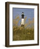 Lighthouse and Seaoats in Early Mooring, Tybee Island, Georgia, USA-Joanne Wells-Framed Photographic Print