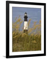 Lighthouse and Seaoats in Early Mooring, Tybee Island, Georgia, USA-Joanne Wells-Framed Photographic Print