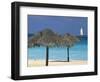 Lighthouse and Thatch Palapa, Nassau, Bahamas, Caribbean-Greg Johnston-Framed Photographic Print