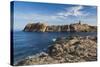 Lighthouse and Tower, Ile De La Pietra, Ile Rousse, Corsica, France-Walter Bibikow-Stretched Canvas