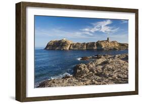 Lighthouse and Tower, Ile De La Pietra, Ile Rousse, Corsica, France-Walter Bibikow-Framed Photographic Print