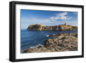 Lighthouse and Tower, Ile De La Pietra, Ile Rousse, Corsica, France-Walter Bibikow-Framed Photographic Print