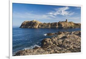 Lighthouse and Tower, Ile De La Pietra, Ile Rousse, Corsica, France-Walter Bibikow-Framed Photographic Print