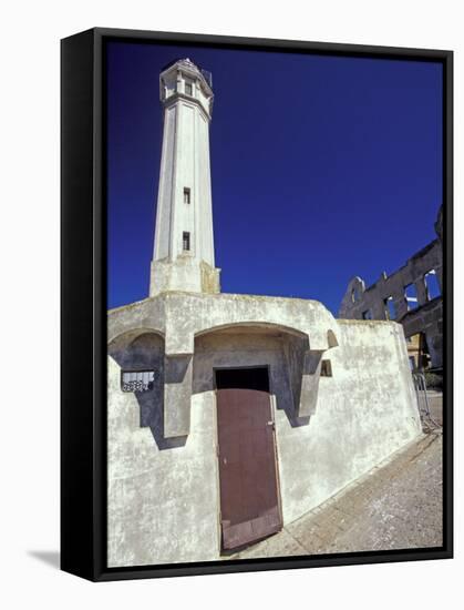 Lighthouse at Alcatraz Island, San Francisco, California, USA-William Sutton-Framed Stretched Canvas