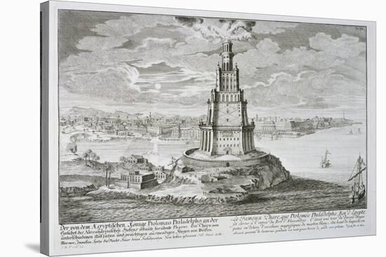 Lighthouse at Alexandria, Built by Ptolemy the Great, Egypt-Johann Bernhard Fischer Von Erlach-Stretched Canvas