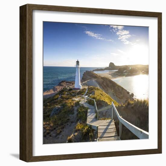 Lighthouse at Castlepoint, Wairarapa, North Island, New Zealand-Doug Pearson-Framed Photographic Print