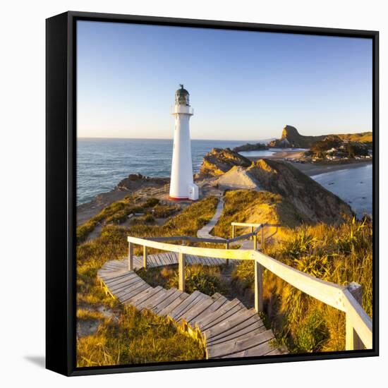 Lighthouse at Castlepoint, Wairarapa, North Island, New Zealand-Doug Pearson-Framed Stretched Canvas