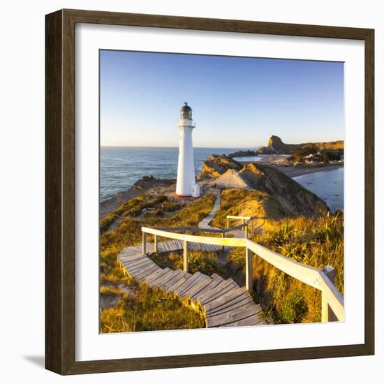 Lighthouse at Castlepoint, Wairarapa, North Island, New Zealand-Doug Pearson-Framed Photographic Print