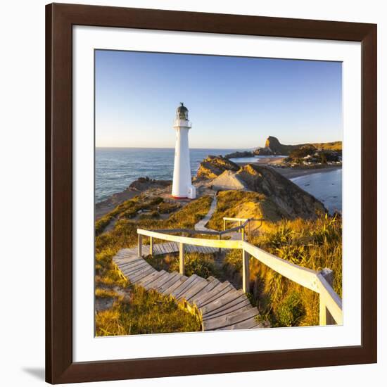 Lighthouse at Castlepoint, Wairarapa, North Island, New Zealand-Doug Pearson-Framed Photographic Print